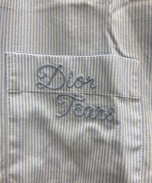 DIOR HOMME（ディオール オム）DIOR HOMME (ディオール オム) Denim Tears (デニムティアーズ) Striped Cotton Oxford shirt ブルー×ホワイト サイズ:42の古着・服飾アイテム