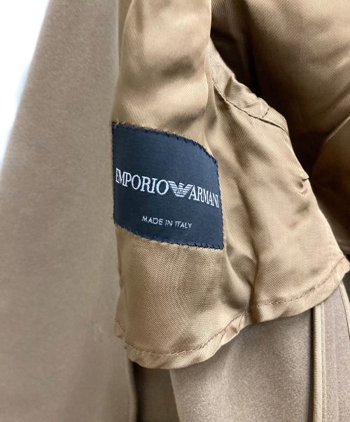 EMPORIO ARMANI（エンポリオ アルマーニ）EMPORIO ARMANI (エンポリオアルマーニ) メルトンロングチェスターコート ブラウン サイズ:44の古着・服飾アイテム
