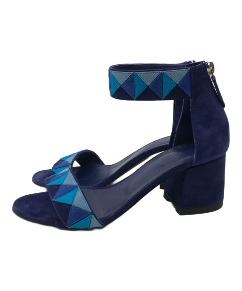 HERMES（エルメス）HERMES (エルメス) アクセル スエードアンクルストラップサンダル ネイビー サイズ:35 1/2の古着・服飾アイテム