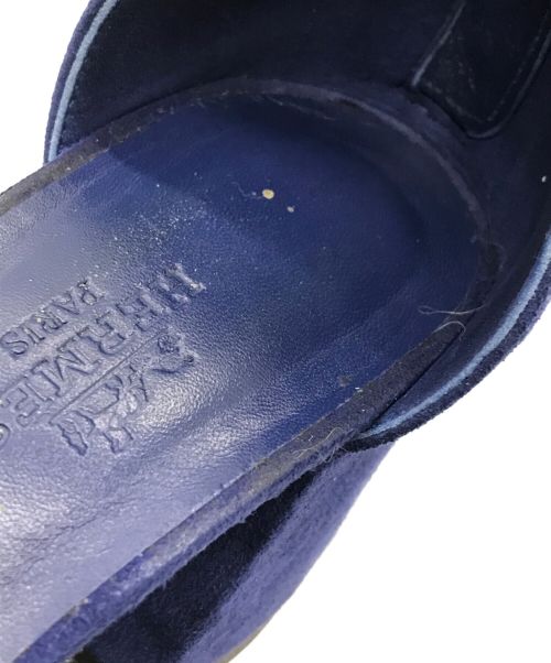 HERMES（エルメス）HERMES (エルメス) アクセル スエードアンクルストラップサンダル ネイビー サイズ:35 1/2の古着・服飾アイテム