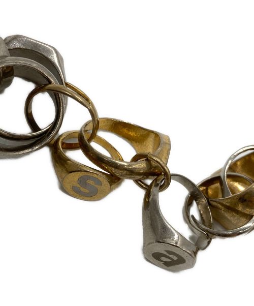 sacai（サカイ）sacai (サカイ) Ring Chain bracelet シルバー×ゴールドの古着・服飾アイテム