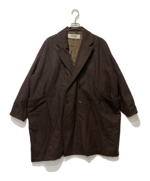 BASISBROEK（バージスブルック）BASISBROEK (バージスブルック) ウールオーバーコート ブラウン サイズ:3の古着・服飾アイテム