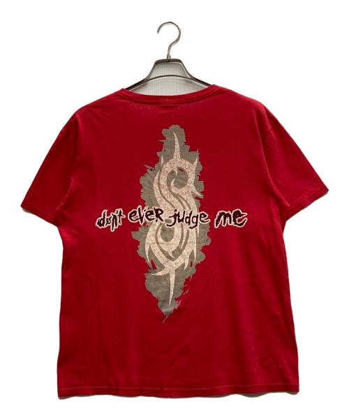 SLIPKNOT（スリップノット）Slipknot (スリップノット) 90'S プリントTシャツ レッド サイズ:Ⅿの古着・服飾アイテム
