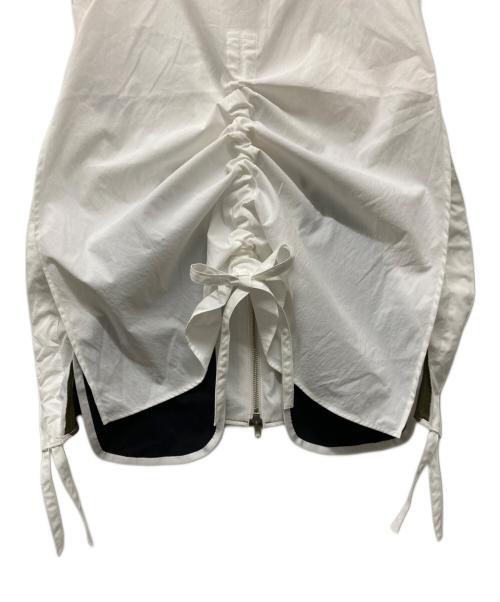 UN3D.（アンスリード）UN3D. (アンスリード) MA-1 DETAIL SHIRT CAMISOL ホワイト×グリーン サイズ:36の古着・服飾アイテム