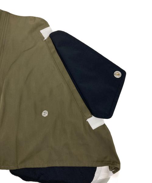 UN3D.（アンスリード）UN3D. (アンスリード) MA-1 DETAIL SHIRT CAMISOL ホワイト×グリーン サイズ:36の古着・服飾アイテム