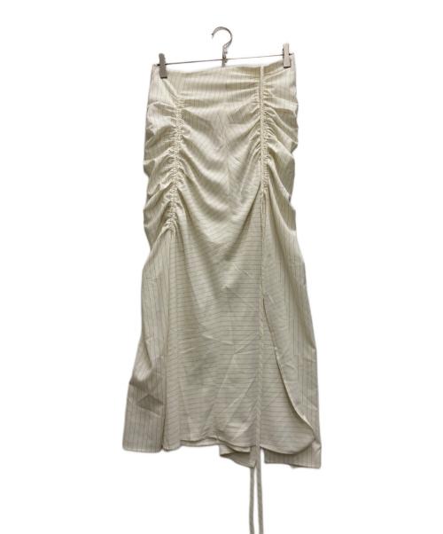 LEINWANDE（ラインヴァンド）LEINWANDE (ラインヴァンド) Shirred Slit Skirt ホワイト サイズ:freeの古着・服飾アイテム