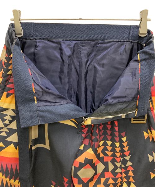 sacai（サカイ）sacai (サカイ) PENDLETON (ペンドルトン) Archive Print Mix Pants ネイビー×レッド サイズ:1の古着・服飾アイテム