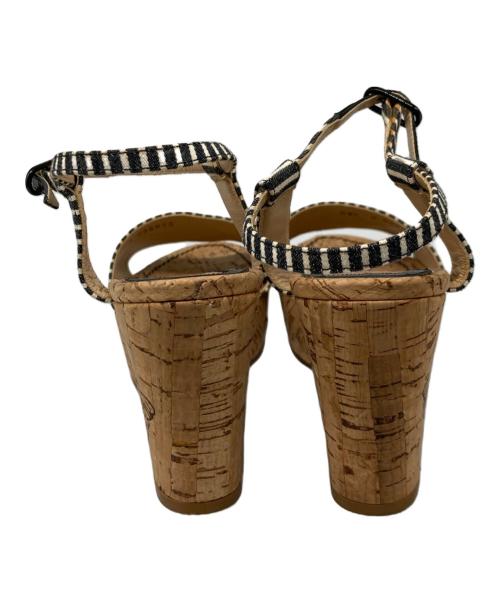 CHANEL（シャネル）CHANEL (シャネル) ウェッジソールサンダル ホワイト×ブラック サイズ:37の古着・服飾アイテム