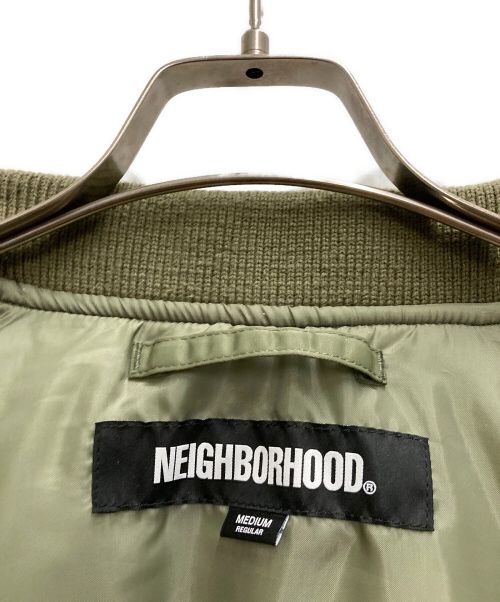 NEIGHBORHOOD（ネイバーフッド）NEIGHBORHOOD (ネイバーフッド) MA-1 FLIGHT JACKET グリーン サイズ:Ⅿの古着・服飾アイテム