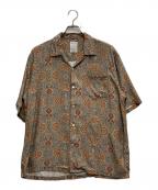 FACCIESファッチーズ）の古着「Oriental Pattern Rayon Shirt」｜ブラウン