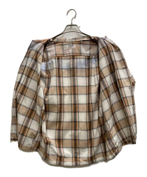 ARROW（アロー）ARROW (アロー) 60`SシャドーチェックS/Sシャツ ベージュ サイズ:Ⅿの古着・服飾アイテム