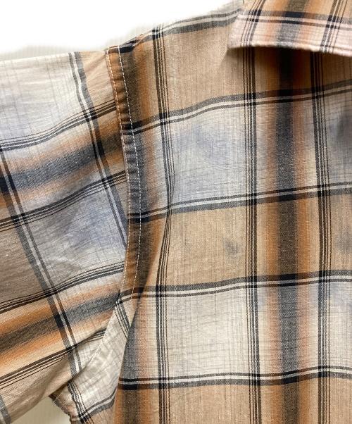 ARROW（アロー）ARROW (アロー) 60`SシャドーチェックS/Sシャツ ベージュ サイズ:Ⅿの古着・服飾アイテム