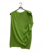 me ISSEY MIYAKEミーイッセイ ミヤケ）の古着「デザインノースリーブカットソー」｜グリーン