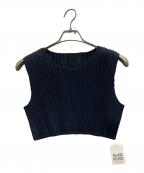 PLEATS PLEASEプリーツプリーズ）の古着「プリーツノースリーブカットソー」｜ブラック