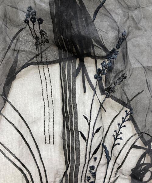 Mame Kurogouchi（マメクロゴウチ）mame kurogouchi (マメクロゴウチ) Floral Jacquard Sheer Vest ブラック サイズ:2の古着・服飾アイテム