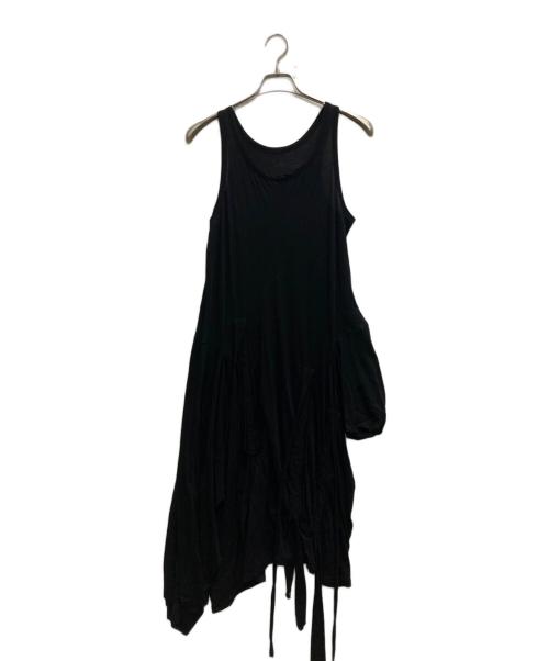YOHJI YAMAMOTO（ヨウジヤマモト）YOHJI YAMAMOTO (ヨウジヤマモト) Gather Detail Sleeveless Dress ブラック サイズ:2の古着・服飾アイテム