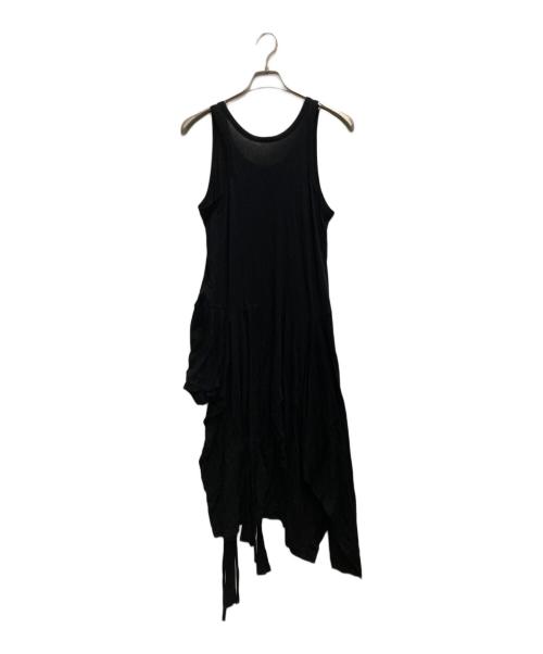 YOHJI YAMAMOTO（ヨウジヤマモト）YOHJI YAMAMOTO (ヨウジヤマモト) Gather Detail Sleeveless Dress ブラック サイズ:2の古着・服飾アイテム