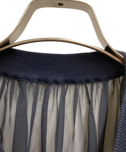 HYKE（ハイク）HYKE (ハイク) SHIRRED CHIFFON TOP ネイビー サイズ:1の古着・服飾アイテム