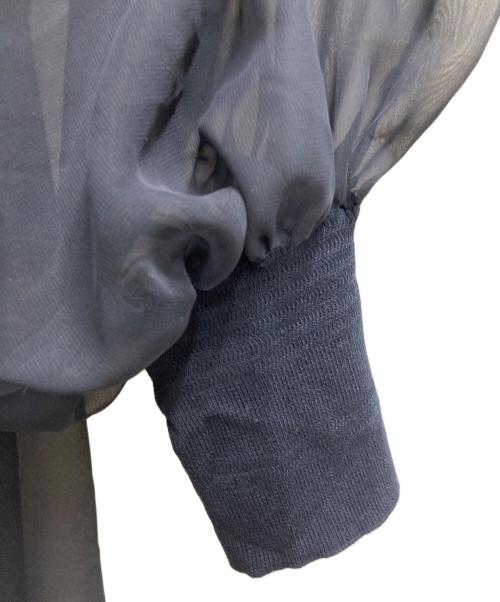 HYKE（ハイク）HYKE (ハイク) SHIRRED CHIFFON TOP ネイビー サイズ:1の古着・服飾アイテム