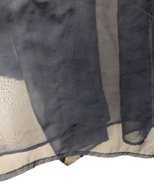 HYKE（ハイク）HYKE (ハイク) SHIRRED CHIFFON TOP ネイビー サイズ:1の古着・服飾アイテム