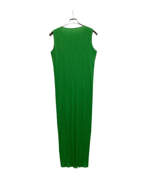 PLEATS PLEASE（プリーツプリーズ）PLEATS PLEASE (プリーツプリーズ) ノースリーブプリーツワンピース グリーン サイズ:4の古着・服飾アイテム