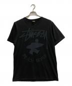 stussyステューシー）の古着「BEACH ROOTS TEE PIGMENT DYED」｜ブラック
