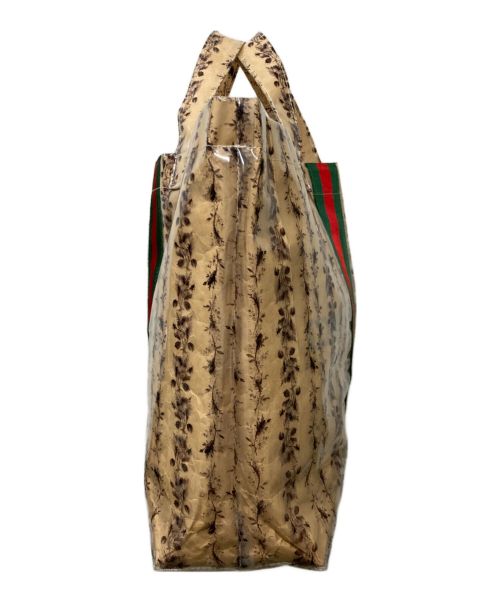 COMME des GARCONS（コムデギャルソン）COMME des GARCONS (コムデギャルソン) GUCCI (グッチ) ローズプリント PVC トートバッグ ベージュの古着・服飾アイテム