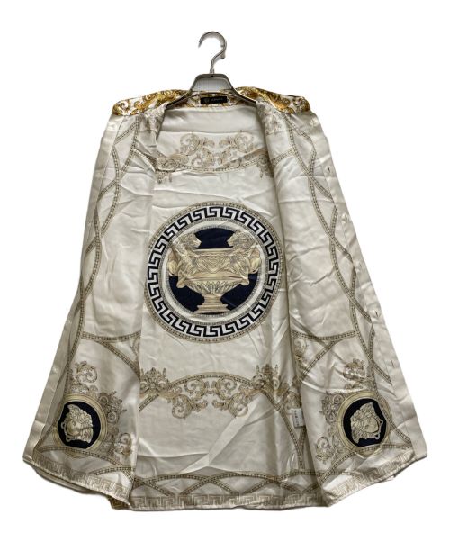 VERSACE（ヴェルサーチェ）VERSACE (ヴェルサーチ) 総柄シルクシャツ ホワイト サイズ:38の古着・服飾アイテム