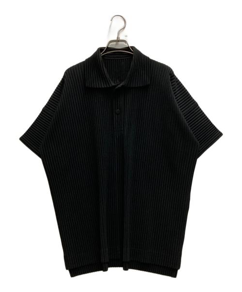 HOMME PLISSE ISSEY MIYAKE（オム プリッセ イッセイ ミヤケ）HOMME PLISSE ISSEY MIYAKE (オムプリッセ イッセイ ミヤケ) ポロシャツ ブラック サイズ:2の古着・服飾アイテム