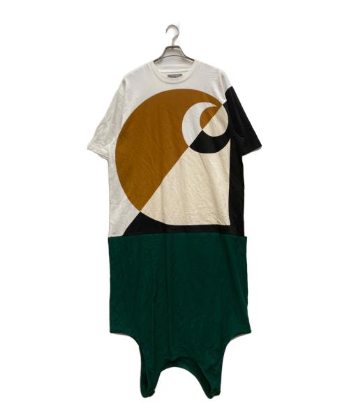 Carhartt WIP（カーハート ワークインプログレス）CARHARTT WIP (カーハート ワークインプログレス) MARNI (マルニ) S/S POCKET T-SHIRT グリーン×ホワイト サイズ:Ⅼの古着・服飾アイテム