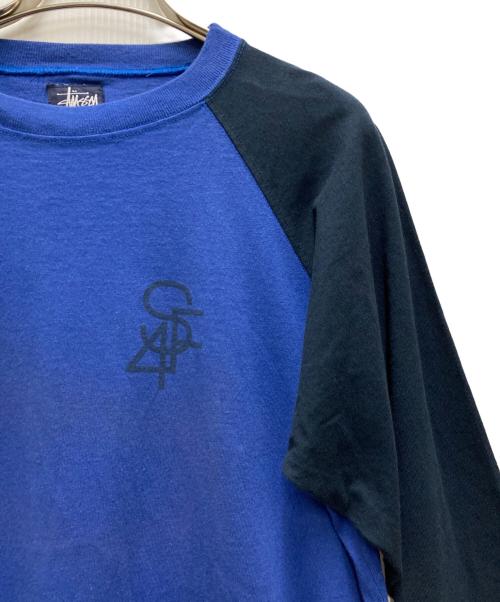 OLD STUSSY（オールドステューシー）OLD stussy (オールドステューシー) 90’s USA製ラグランTシャツ ブルー サイズ:Sの古着・服飾アイテム