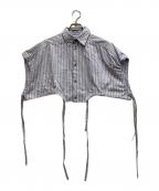 Ujohウジョー）の古着「French Gathered Shirt」｜ブルー