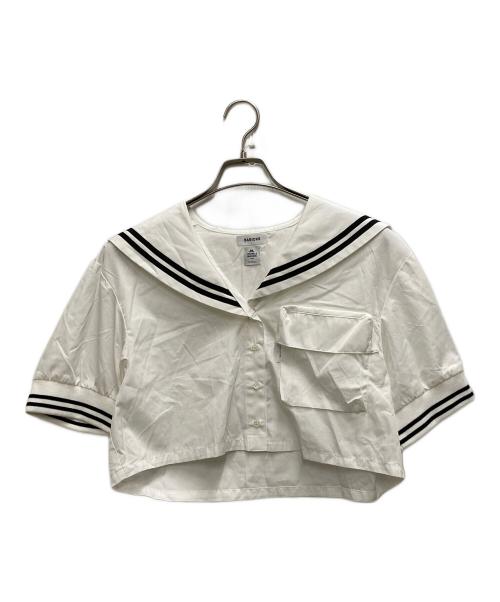 BASICKS（ベイシックス）BASICKS (ベイシックス) Thomas Mason Sailor Shirt ホワイトブラック サイズ:Ｓの古着・服飾アイテム