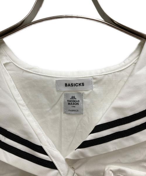 BASICKS（ベイシックス）BASICKS (ベイシックス) Thomas Mason Sailor Shirt ホワイトブラック サイズ:Ｓの古着・服飾アイテム