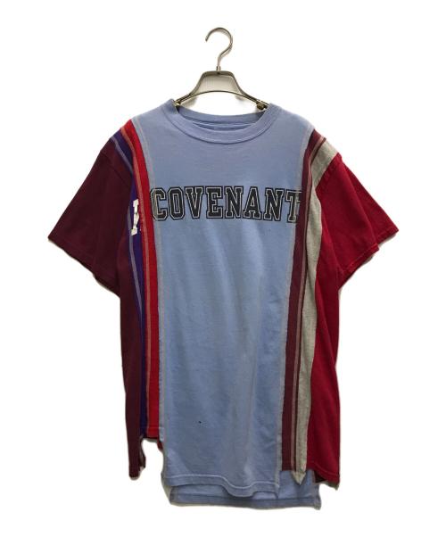 Rebuild by Needles（リビルドバイニードルス）Rebuild by Needles (リビルドバイニードルス) プリントTシャツ ブルー×レッド サイズ:Sの古着・服飾アイテム