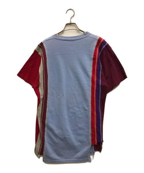 Rebuild by Needles（リビルドバイニードルス）Rebuild by Needles (リビルドバイニードルス) プリントTシャツ ブルー×レッド サイズ:Sの古着・服飾アイテム