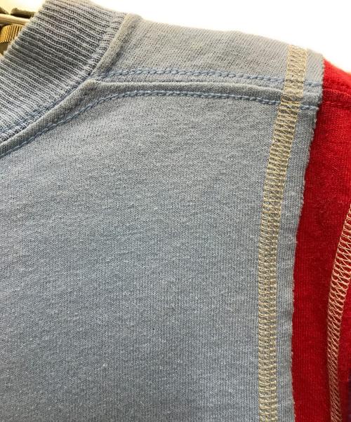 Rebuild by Needles（リビルドバイニードルス）Rebuild by Needles (リビルドバイニードルス) プリントTシャツ ブルー×レッド サイズ:Sの古着・服飾アイテム