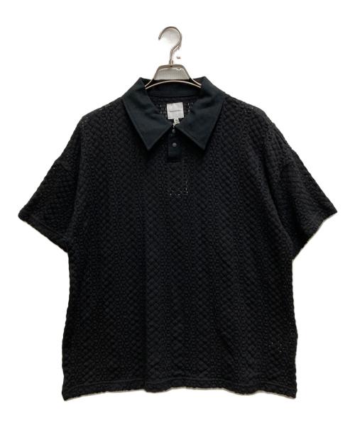 SASQUATCHfabrix.（サスクワッチファブリックス）SASQUATCHfabrix. (サスクワッチファブリックス) BALFOUS LACE POLO SHIRT ブラック サイズ:Ｌの古着・服飾アイテム