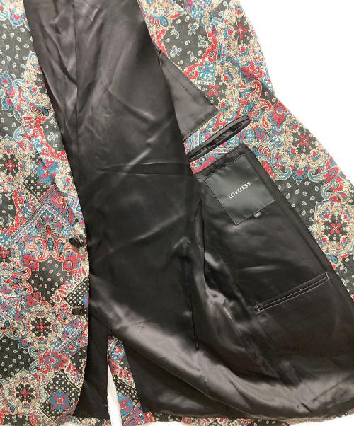 LOVELESS（ラブレス）LOVELESS (ラブレス) サテンジャガードジャケット レッド×ブラック サイズ:Mの古着・服飾アイテム