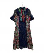 sacaiサカイ）の古着「フローラルドレス」｜ネイビー