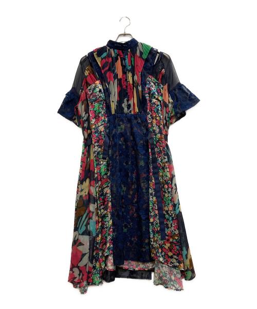 sacai（サカイ）sacai (サカイ) フローラルドレス ネイビー サイズ:1の古着・服飾アイテム