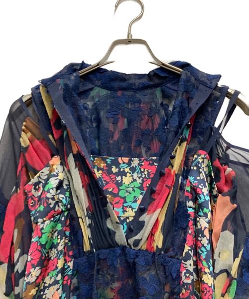 sacai（サカイ）sacai (サカイ) フローラルドレス ネイビー サイズ:1の古着・服飾アイテム