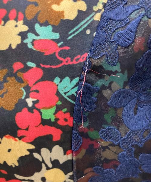 sacai（サカイ）sacai (サカイ) フローラルドレス ネイビー サイズ:1の古着・服飾アイテム