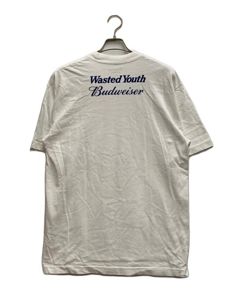 wastedyouth（ウエステッド ユース）WASTEDYOUTH (ウエステッド ユース) BUDWEISER (バドワイザー) プリントTシャツ ホワイト サイズ:Ⅿの古着・服飾アイテム