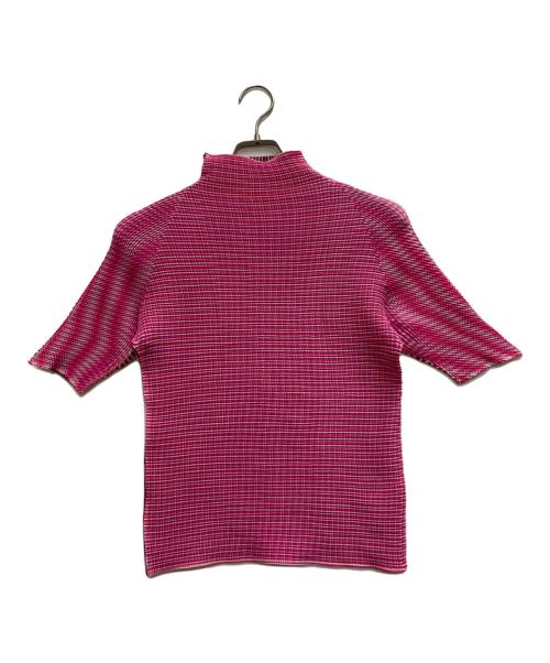 ISSEY MIYAKE（イッセイミヤケ）ISSEY MIYAKE (イッセイミヤケ) ボックスプリーツ カットソー ピンク サイズ:3の古着・服飾アイテム