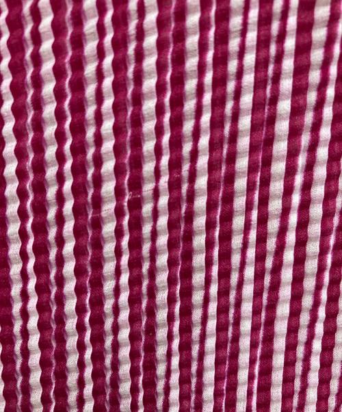 ISSEY MIYAKE（イッセイミヤケ）ISSEY MIYAKE (イッセイミヤケ) ボックスプリーツ カットソー ピンク サイズ:3の古着・服飾アイテム