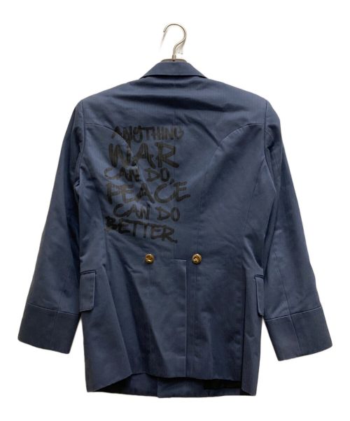 COMME des GARCONS HOMME PLUS（コムデギャルソンオムプリュス）COMME des GARCONS HOMME PLUS (コムデギャルソンオムプリュス) 金ボタンメッセージジャケット ネイビー サイズ:Sの古着・服飾アイテム