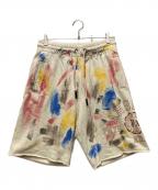 Palm Angelsパーム エンジェルス）の古着「PAINTED COLLEGE SWEAT SHORT」｜ベージュ
