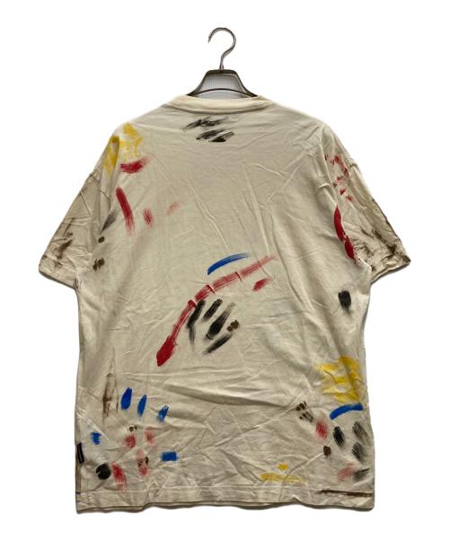 Palm Angels（パーム エンジェルス）Palm Angels (パーム エンジェルス) Paint Effect College Crewneck T-Shirt ベージュ サイズ:Ⅼの古着・服飾アイテム