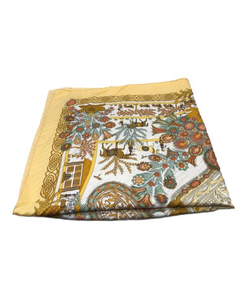 HERMES（エルメス）HERMES (エルメス) CARRE PLISSE 90 CMS TWILL ベージュの古着・服飾アイテム